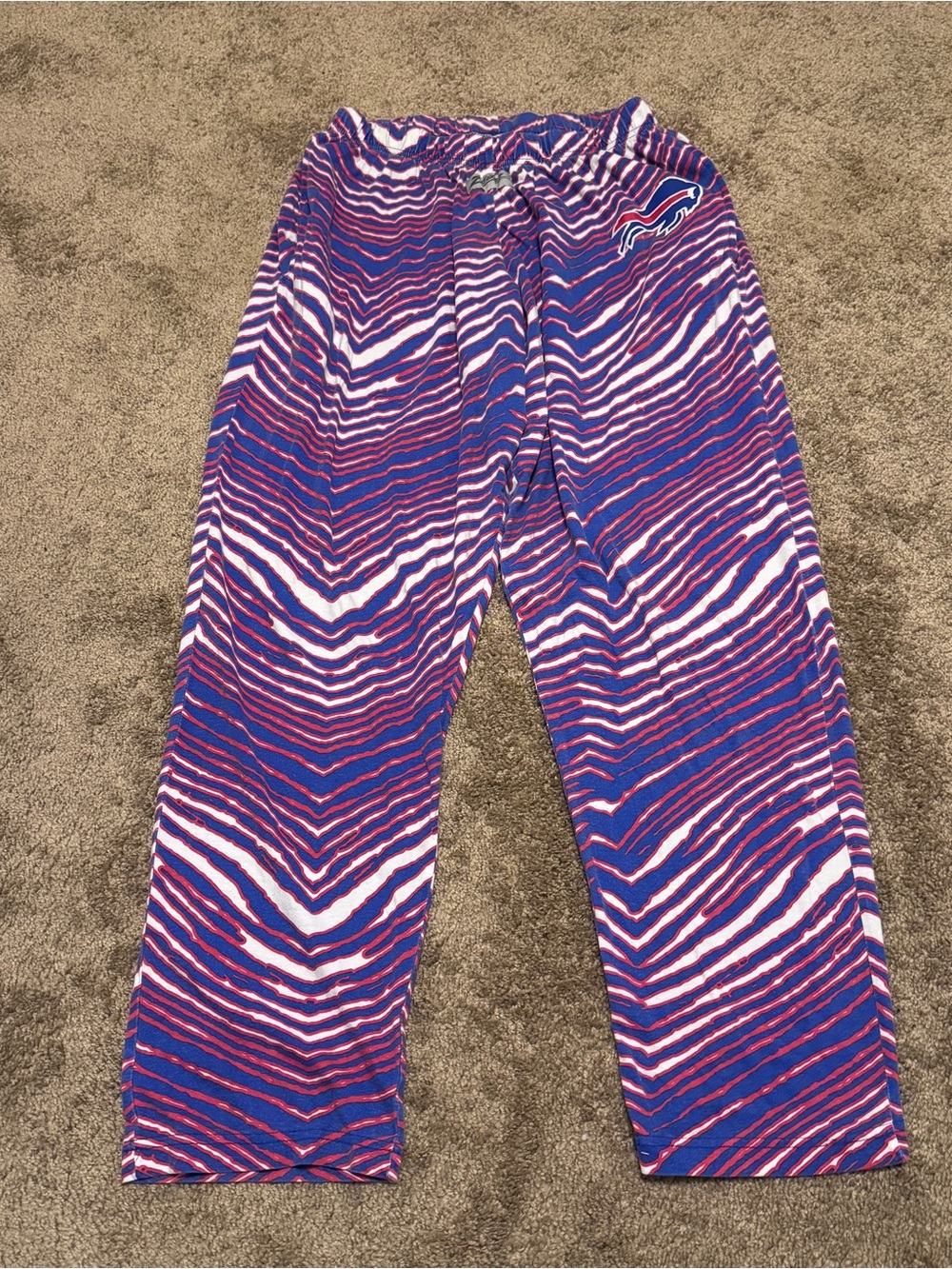 Buffalo Bills Zubaz Pants Adult Large Red White Blue Mafia NFL Logo